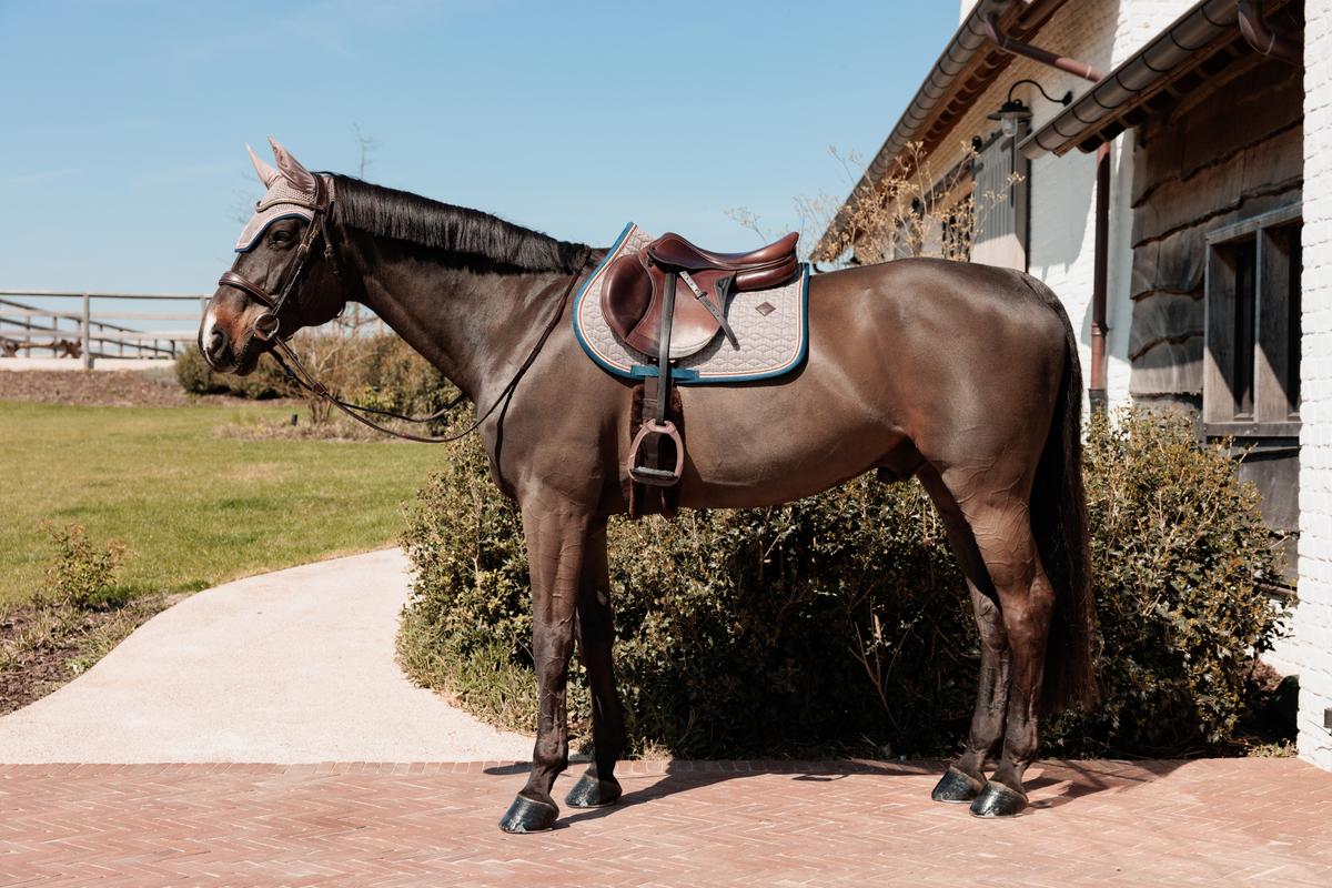 Kentucky Horsewear Saddle Pad Pied De Poule Jumping - Bordeaux - Kentucky Horsewear - Equiluxe Tack