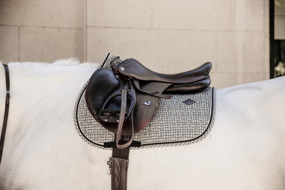 Kentucky Horsewear Saddle Pad Pied De Poule Jumping - Brown - Kentucky Horsewear - Equiluxe Tack