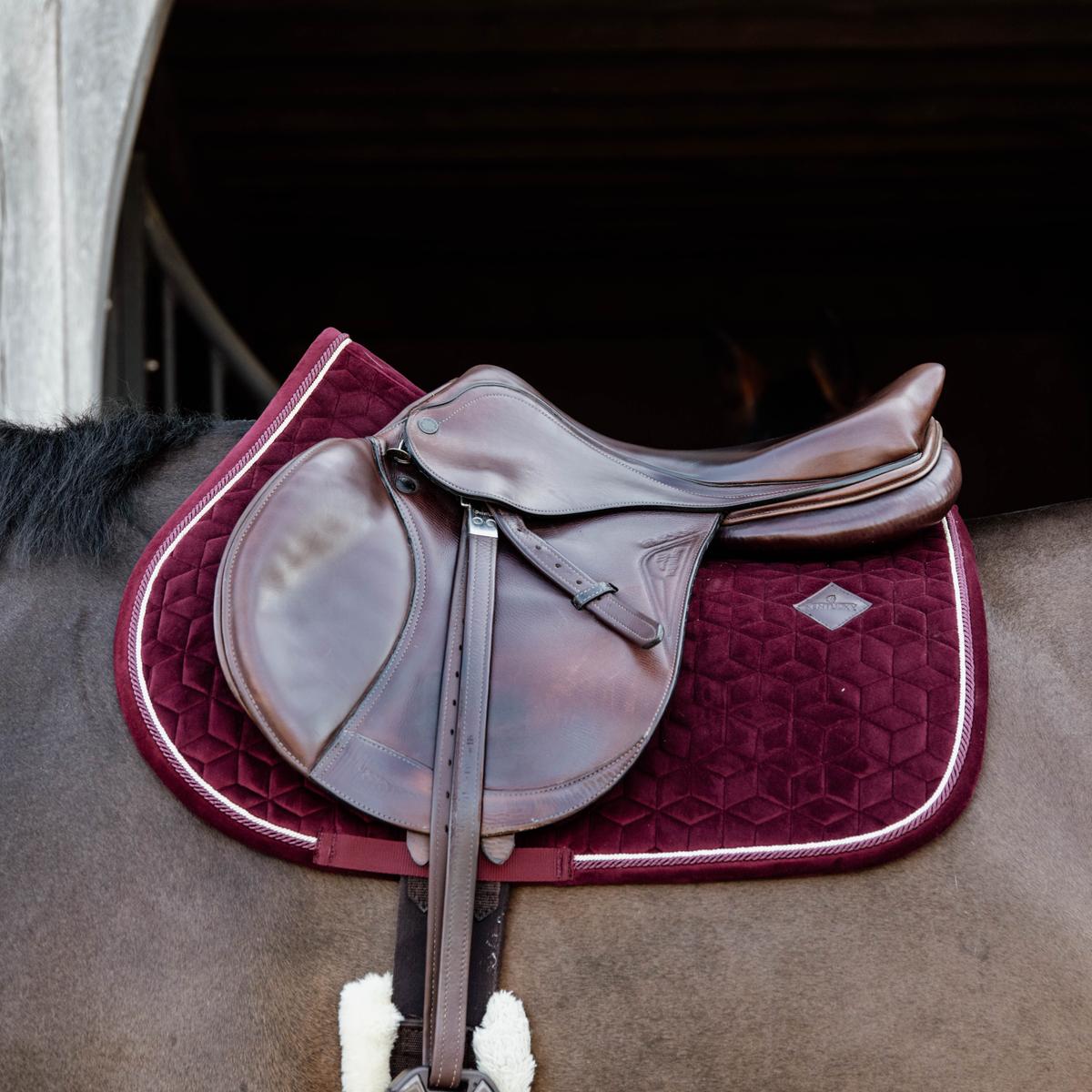 Kentucky Horsewear Saddle Pad Velvet Jumping - Bordeaux - Kentucky Horsewear - Equiluxe Tack