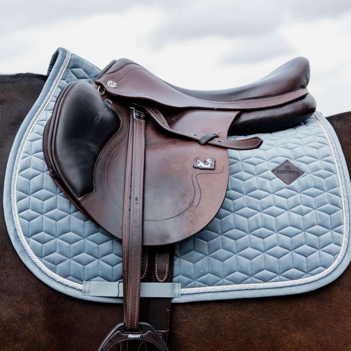 Kentucky Horsewear Saddle Pad Velvet Jumping - Light Blue - Kentucky Horsewear - Equiluxe Tack