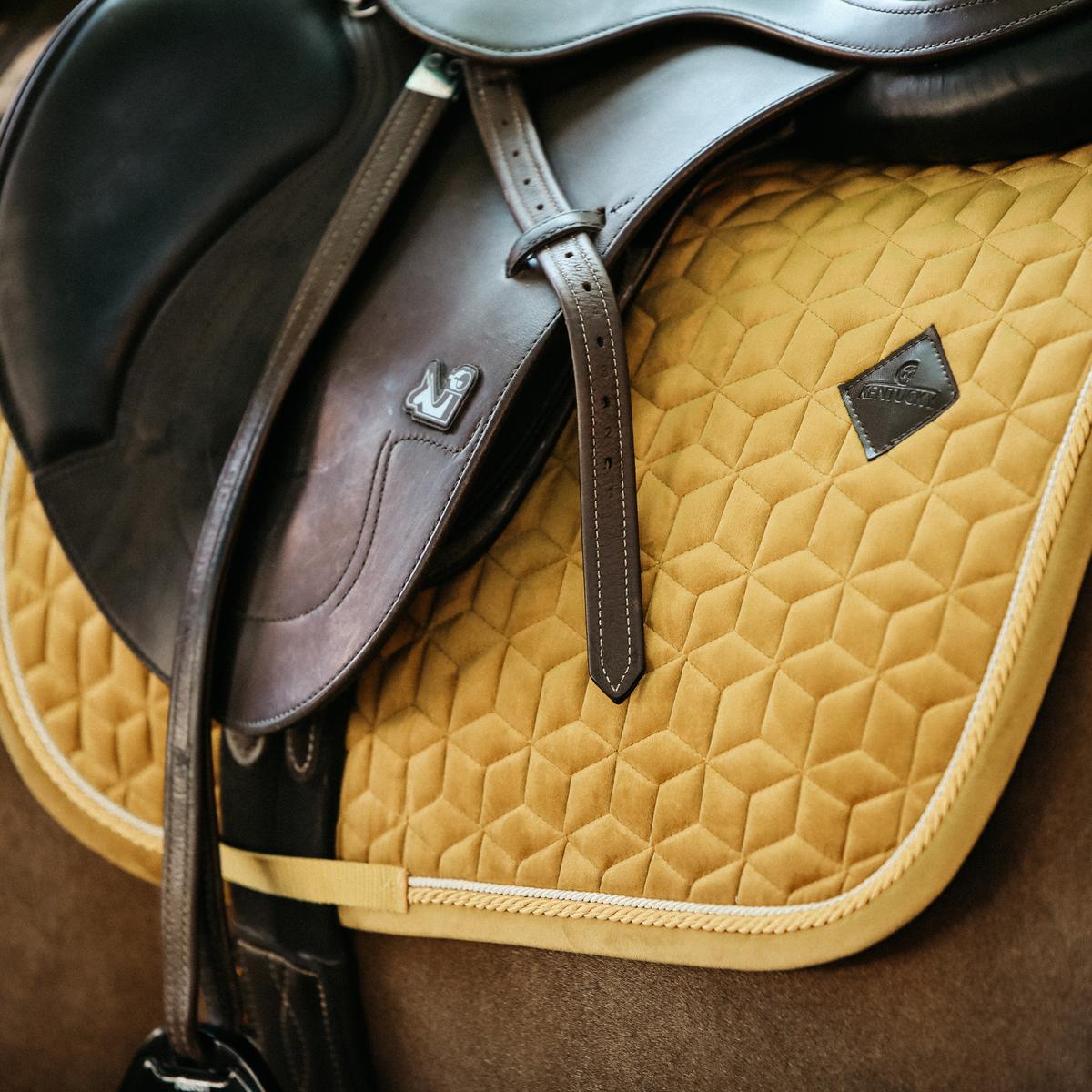 Kentucky Horsewear Saddle Pad Velvet Jumping - Mustard - Kentucky Horsewear - Equiluxe Tack