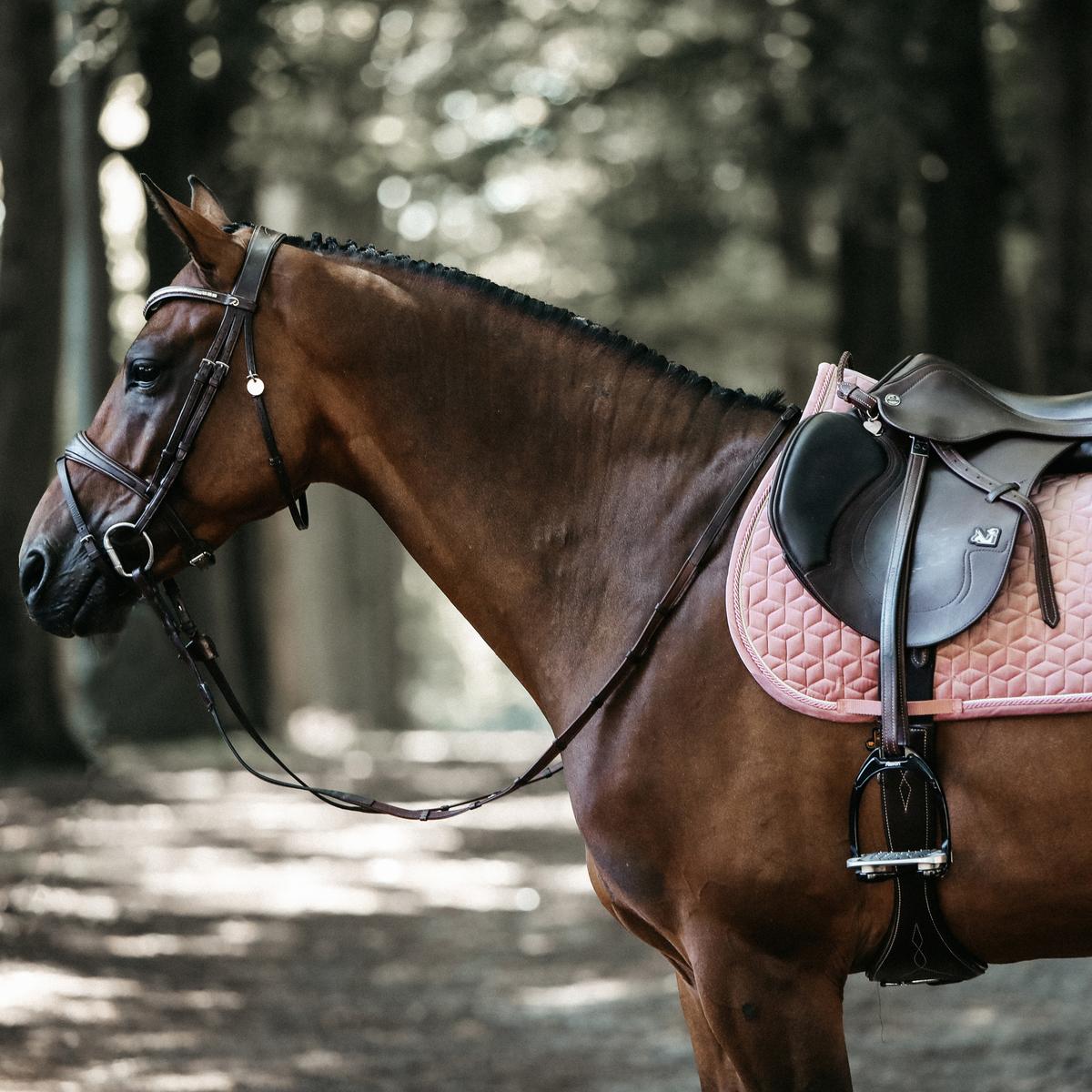 Kentucky Horsewear Saddle Pad Velvet Jumping - Old Rose - Kentucky Horsewear - Equiluxe Tack