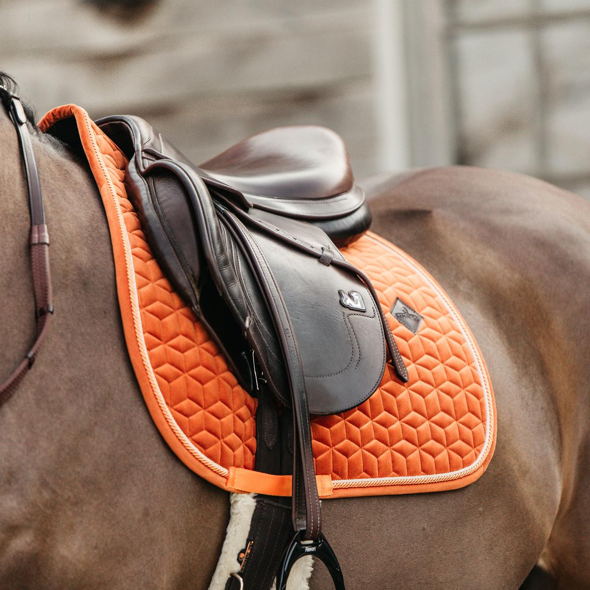 Kentucky Horsewear Saddle Pad Velvet Jumping - Orange - Kentucky Horsewear - Equiluxe Tack
