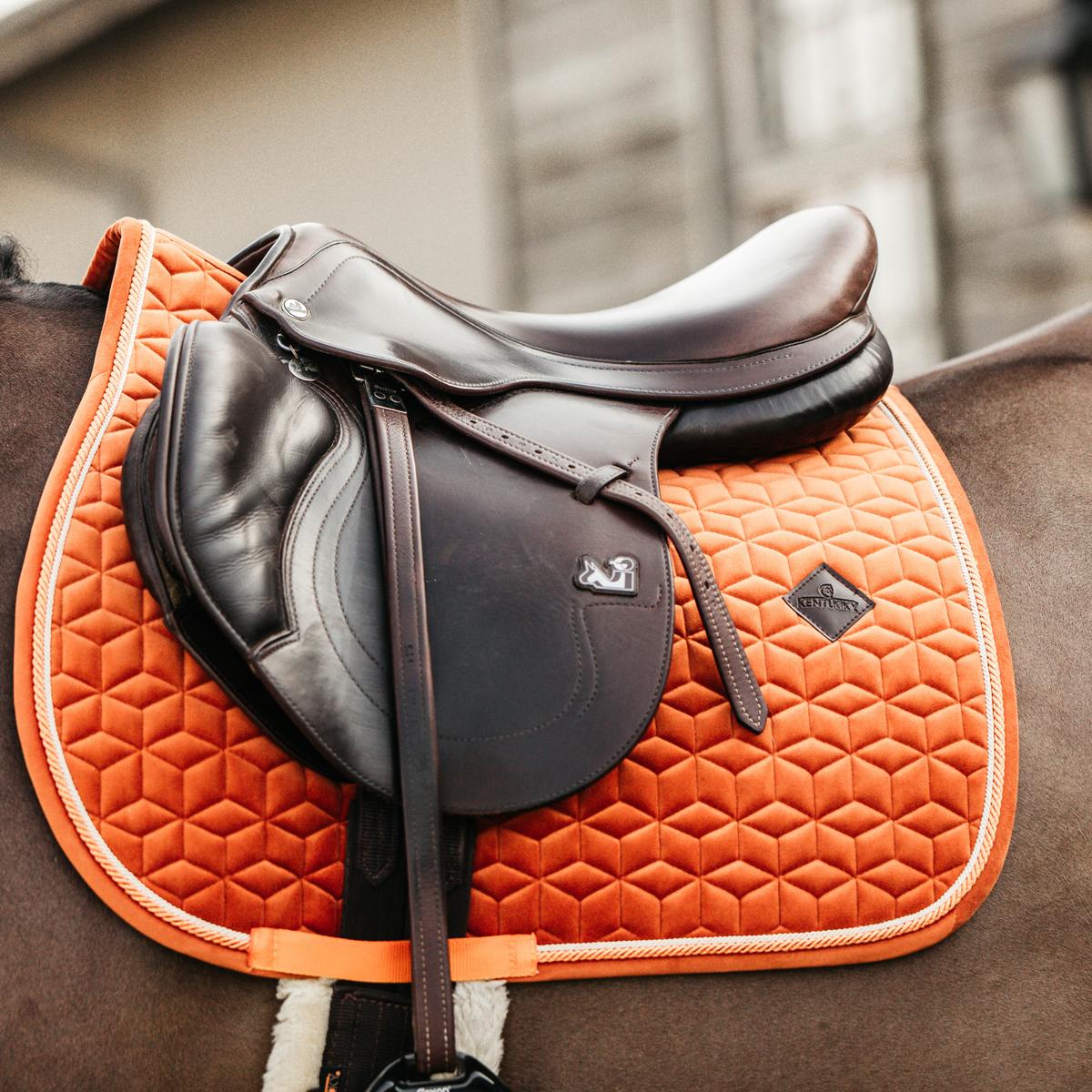 Kentucky Horsewear Saddle Pad Velvet Jumping - Orange - Kentucky Horsewear - Equiluxe Tack