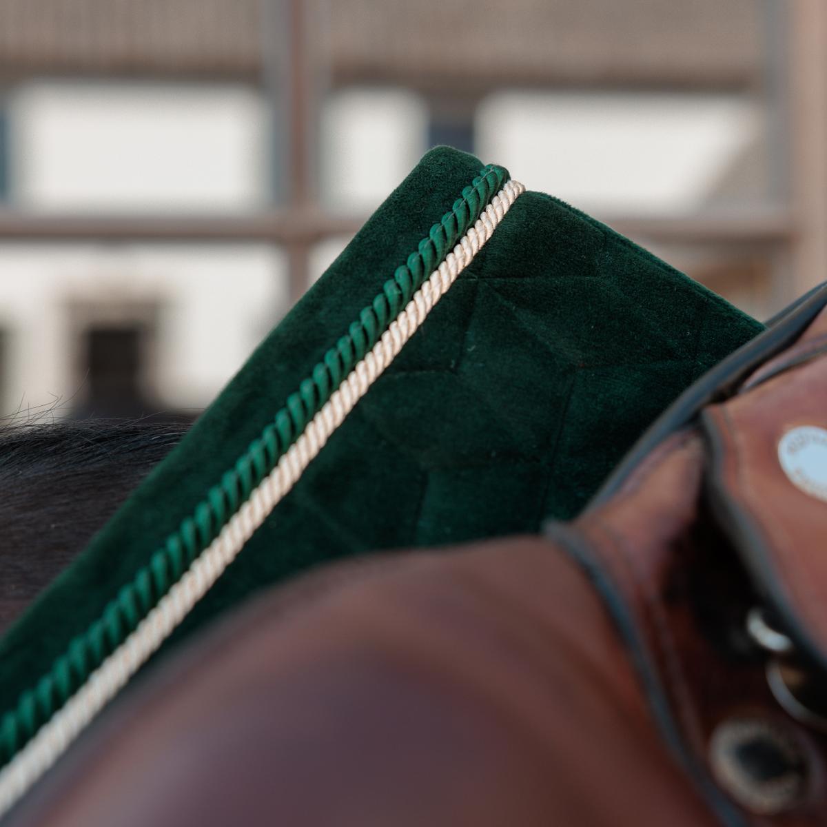Kentucky Horsewear Saddle Pad Velvet Jumping - Pine Green - Kentucky Horsewear - Equiluxe Tack
