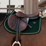 Kentucky Horsewear Saddle Pad Velvet Jumping - Pine Green - Kentucky Horsewear - Equiluxe Tack