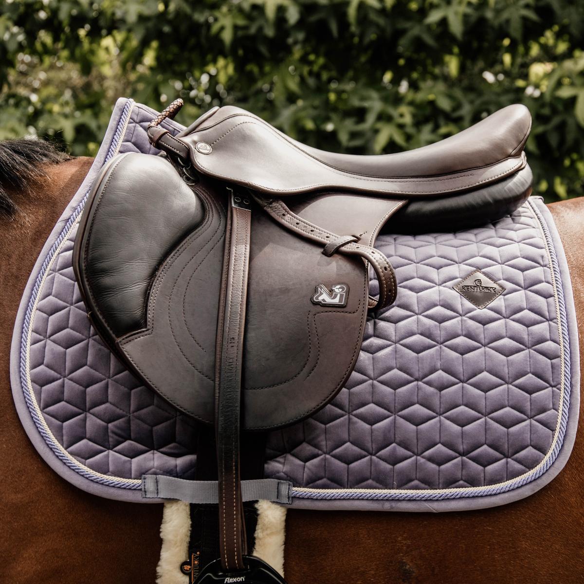 Kentucky Horsewear Saddle Pad Velvet Jumping - Purple - Kentucky Horsewear - Equiluxe Tack