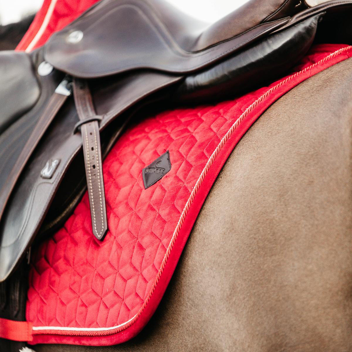 Kentucky Horsewear Saddle Pad Velvet Jumping - Red - Kentucky Horsewear - Equiluxe Tack
