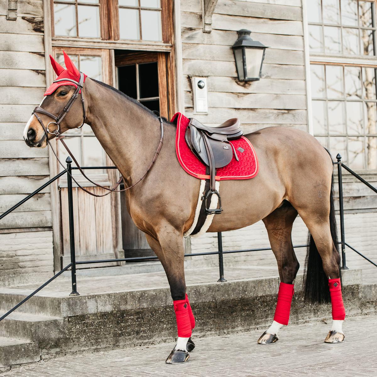 Kentucky Horsewear Saddle Pad Velvet Jumping - Red - Kentucky Horsewear - Equiluxe Tack