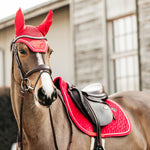 Kentucky Horsewear Saddle Pad Velvet Jumping - Red - Kentucky Horsewear - Equiluxe Tack