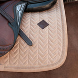 Kentucky Horsewear Saddle Pad Velvet Mini Pearls Jumping - Beige - Kentucky Horsewear - Equiluxe Tack