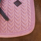 Kentucky Horsewear Saddle Pad Velvet Mini Pearls Jumping - Old Rose - Kentucky Horsewear - Equiluxe Tack