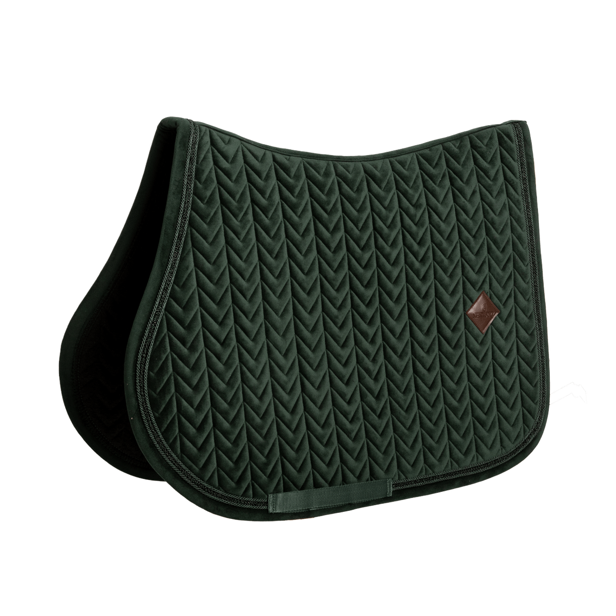 Kentucky Horsewear Saddle Pad Velvet Mini Pearls Jumping - Pine Green - Kentucky Horsewear - Equiluxe Tack