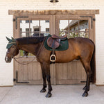 Kentucky Horsewear Saddle Pad Velvet Mini Pearls Jumping - Pine Green - Kentucky Horsewear - Equiluxe Tack