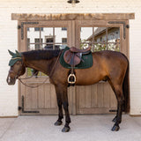 Kentucky Horsewear Saddle Pad Velvet Mini Pearls Jumping - Pine Green - Kentucky Horsewear - Equiluxe Tack