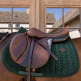 Kentucky Horsewear Saddle Pad Velvet Mini Pearls Jumping - Pine Green - Kentucky Horsewear - Equiluxe Tack