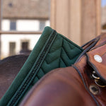 Kentucky Horsewear Saddle Pad Velvet Mini Pearls Jumping - Pine Green - Kentucky Horsewear - Equiluxe Tack