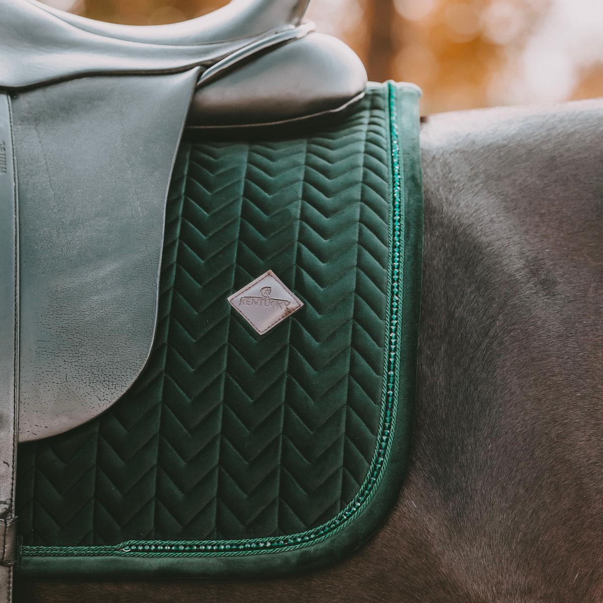 Kentucky Horsewear Saddle Pad Velvet Pearls Dressage - Kentucky Horsewear - Equiluxe Tack