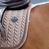 Kentucky Horsewear Saddle Pad Velvet Pearls Jumping - Beige - Kentucky Horsewear - Equiluxe Tack