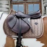 Kentucky Horsewear Saddle Pad Velvet Pearls Jumping - Beige - Kentucky Horsewear - Equiluxe Tack