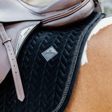 Kentucky Horsewear Saddle Pad Velvet Pearls Jumping - Black - Kentucky Horsewear - Equiluxe Tack
