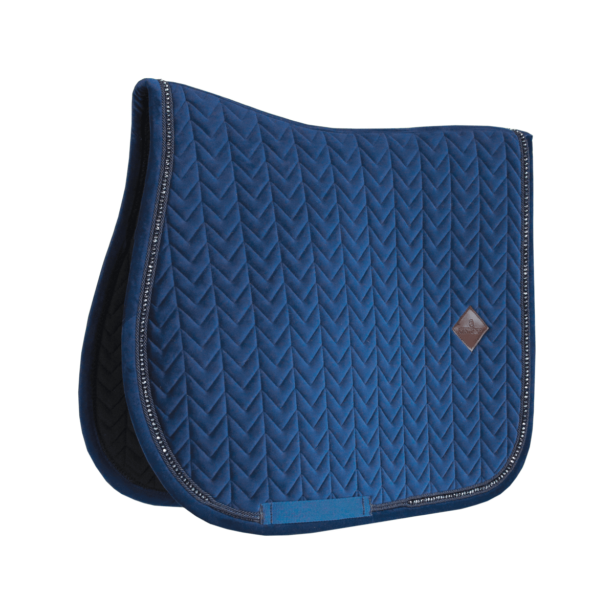 Kentucky Horsewear Saddle Pad Velvet Pearls Jumping - Navy - Kentucky Horsewear - Equiluxe Tack