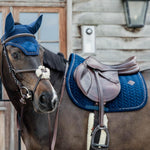 Kentucky Horsewear Saddle Pad Velvet Pearls Jumping - Navy - Kentucky Horsewear - Equiluxe Tack