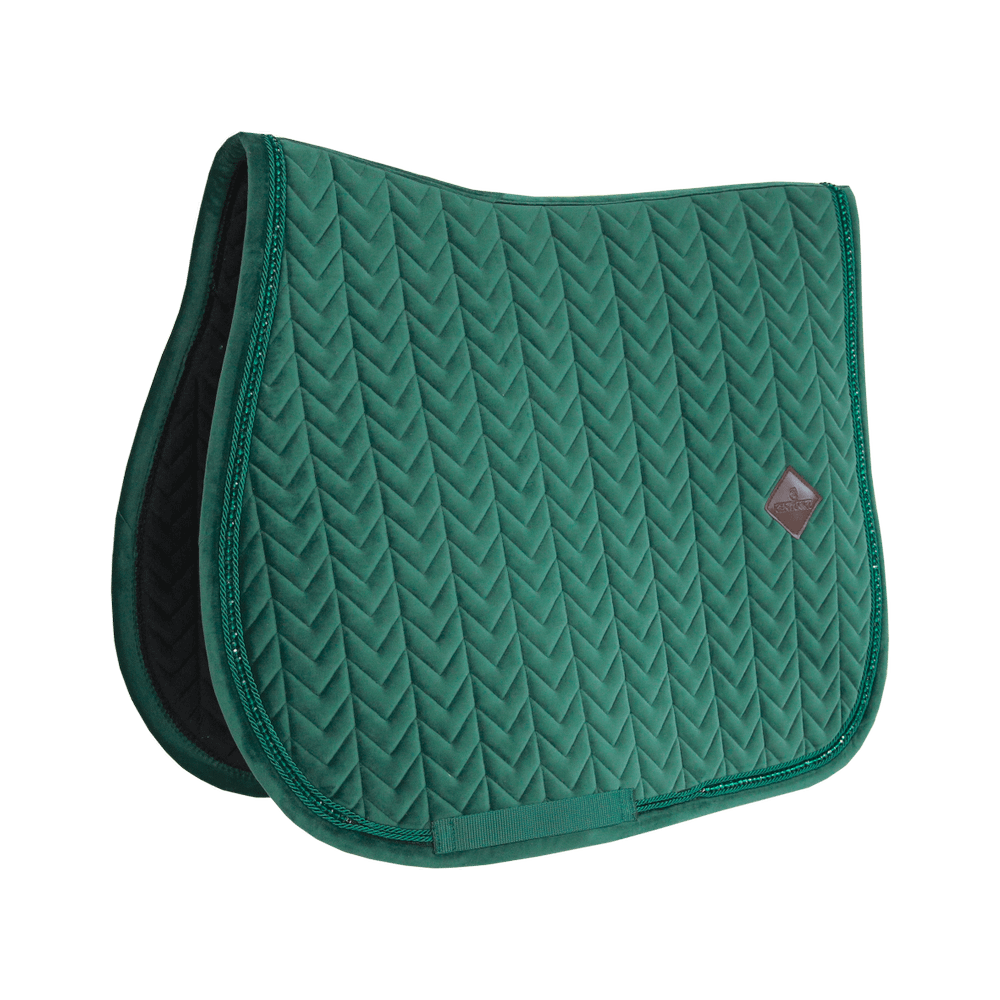 Kentucky Horsewear Saddle Pad Velvet Pearls Jumping - Pine Green - Kentucky Horsewear - Equiluxe Tack