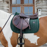 Kentucky Horsewear Saddle Pad Velvet Pearls Jumping - Pine Green - Kentucky Horsewear - Equiluxe Tack