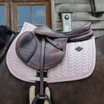 Kentucky Horsewear Saddle Pad Velvet Pearls Jumping - Soft Rose - Kentucky Horsewear - Equiluxe Tack