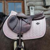 Kentucky Horsewear Saddle Pad Velvet Pearls Jumping - Soft Rose - Kentucky Horsewear - Equiluxe Tack