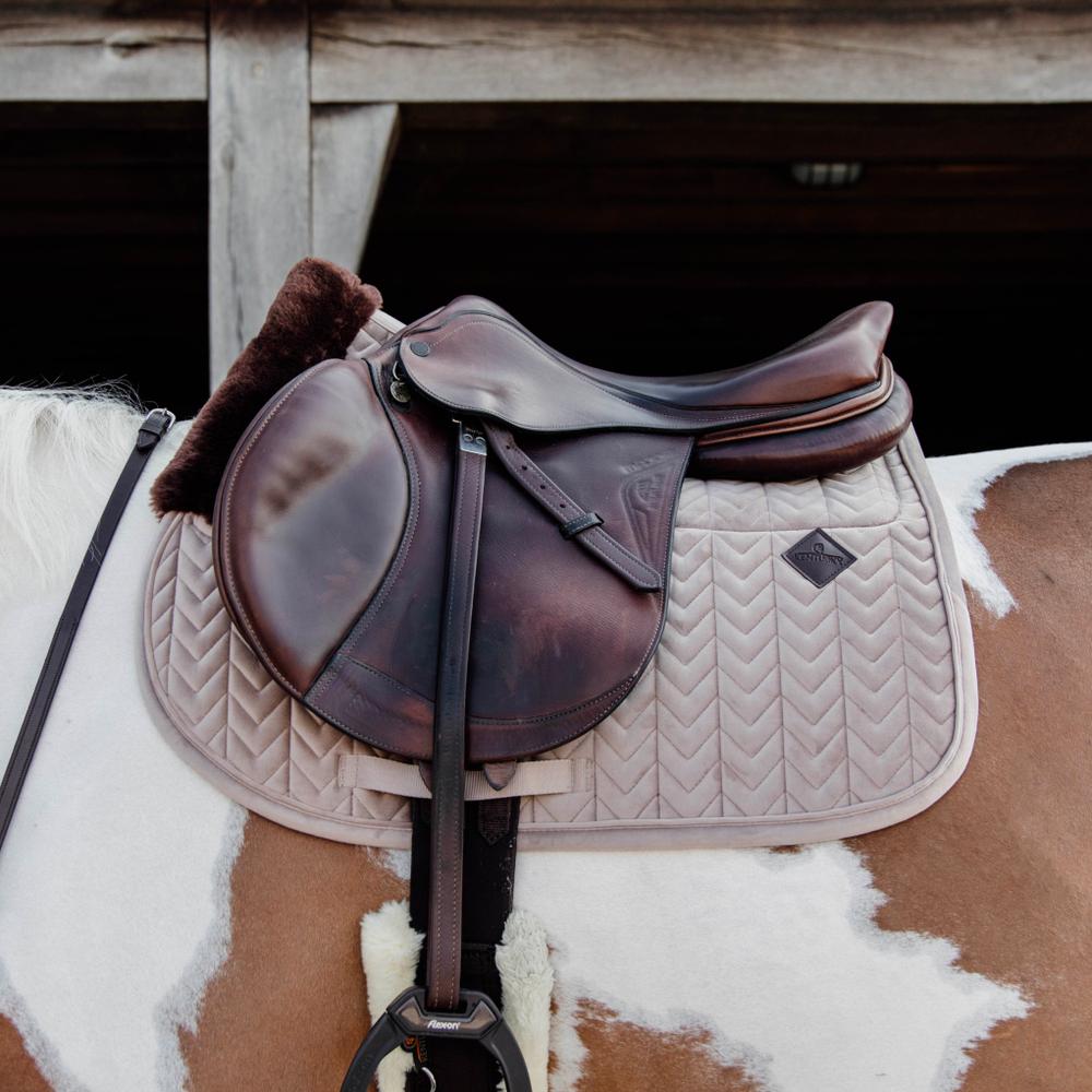 Kentucky Horsewear Skin Friendly Saddle Pad Velvet Jumping - Beige - Kentucky Horsewear - Equiluxe Tack