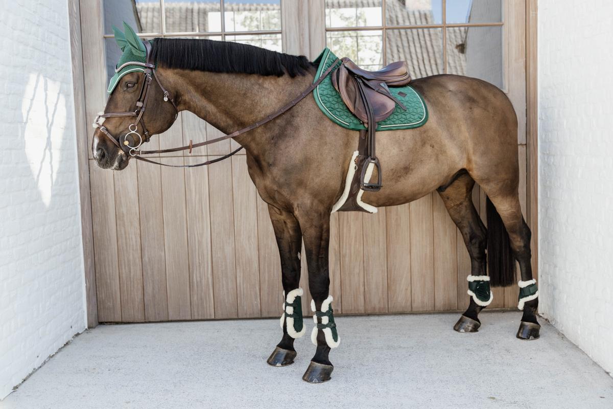 Kentucky Horsewear Vegan Sheepskin Young Horse Fetlock Boots Velvet - Dark Green - Kentucky Horsewear - Equiluxe Tack