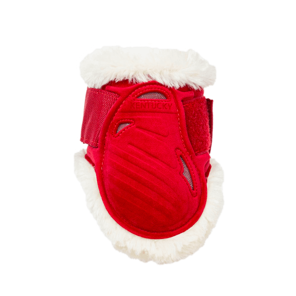 Kentucky Horsewear Vegan Sheepskin Young Horse Fetlock Boots Velvet - Red - Kentucky Horsewear - Equiluxe Tack
