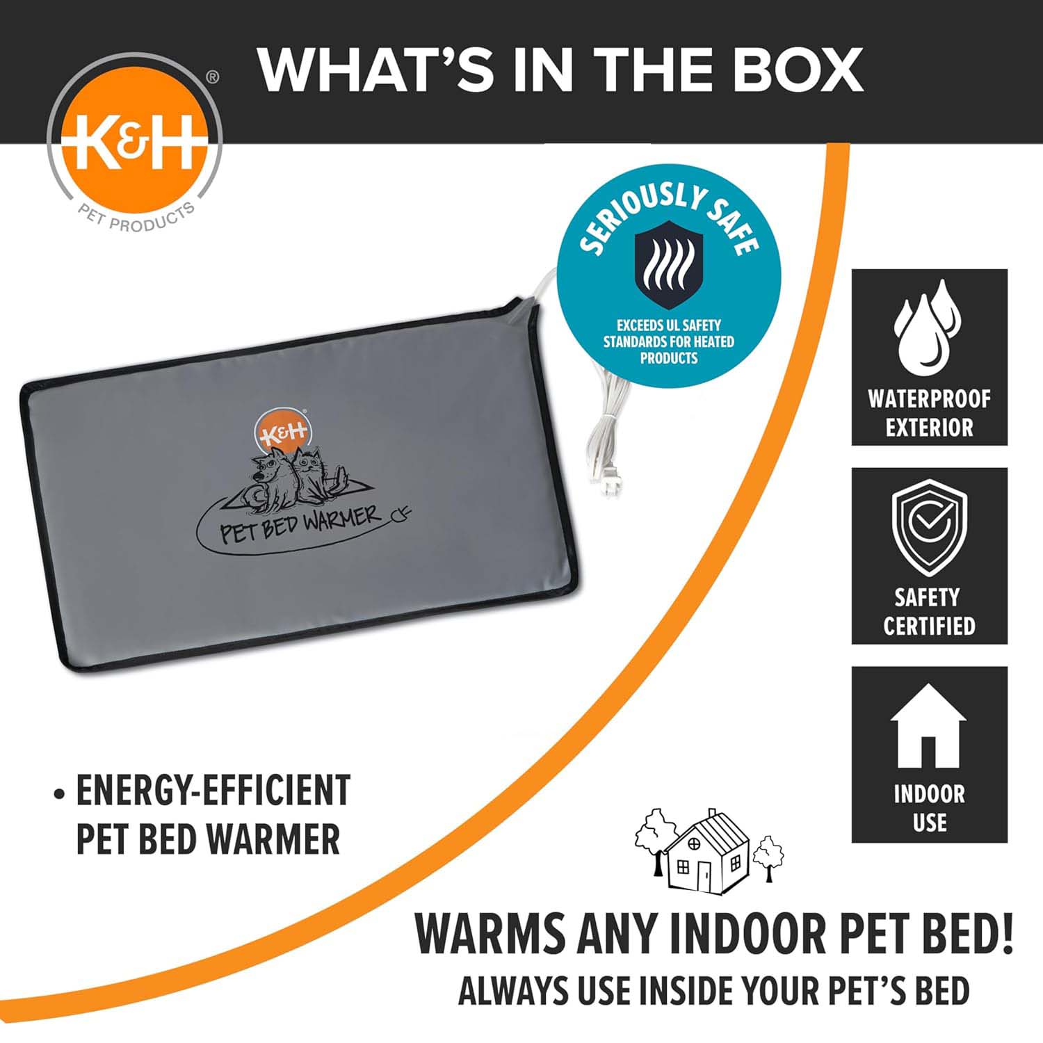 K&H Pet Bed Warmer – Indoor Heated Pad for Cats & Dogs, Thermostatically Controlled, Energy - Efficient, Safe for Arthritis & Comfort - K&H - Equiluxe Tack
