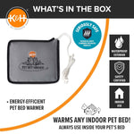K&H Pet Bed Warmer – Indoor Heated Pad for Cats & Dogs, Thermostatically Controlled, Energy - Efficient, Safe for Arthritis & Comfort - K&H - Equiluxe Tack