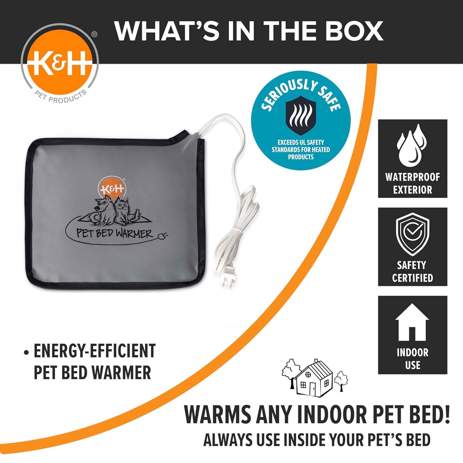 K&H Pet Bed Warmer – Indoor Heated Pad for Cats & Dogs, Thermostatically Controlled, Energy - Efficient, Safe for Arthritis & Comfort - K&H - Equiluxe Tack