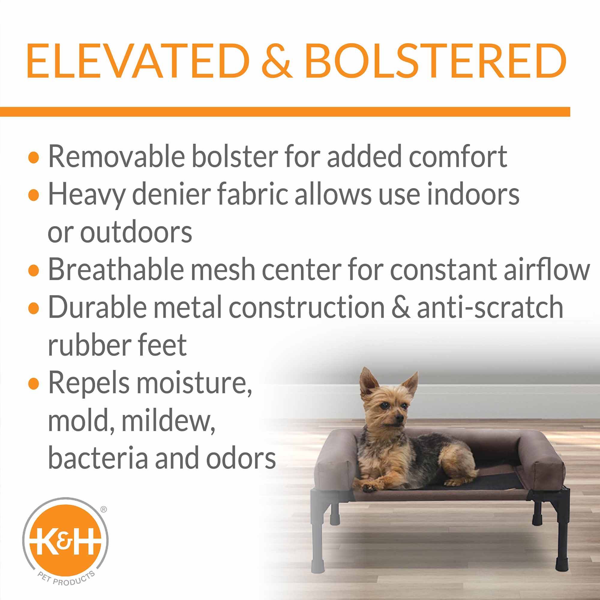 K&H Pet Products Original Bolster Pet Cot Elevated Pet Bed - K&H - Equiluxe Tack