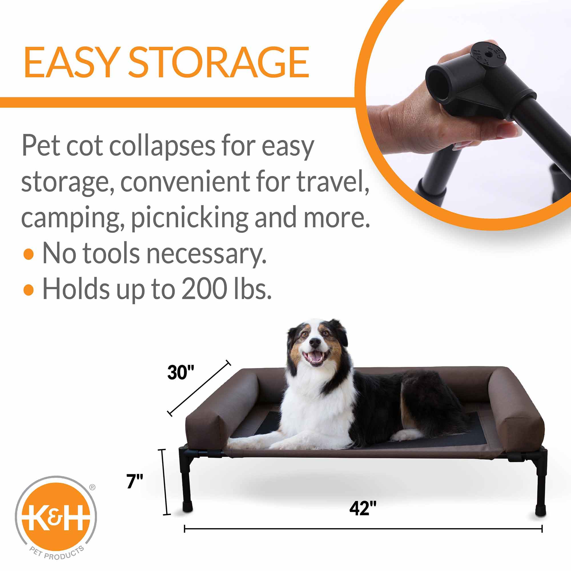 K&H Pet Products Original Bolster Pet Cot Elevated Pet Bed - K&H - Equiluxe Tack