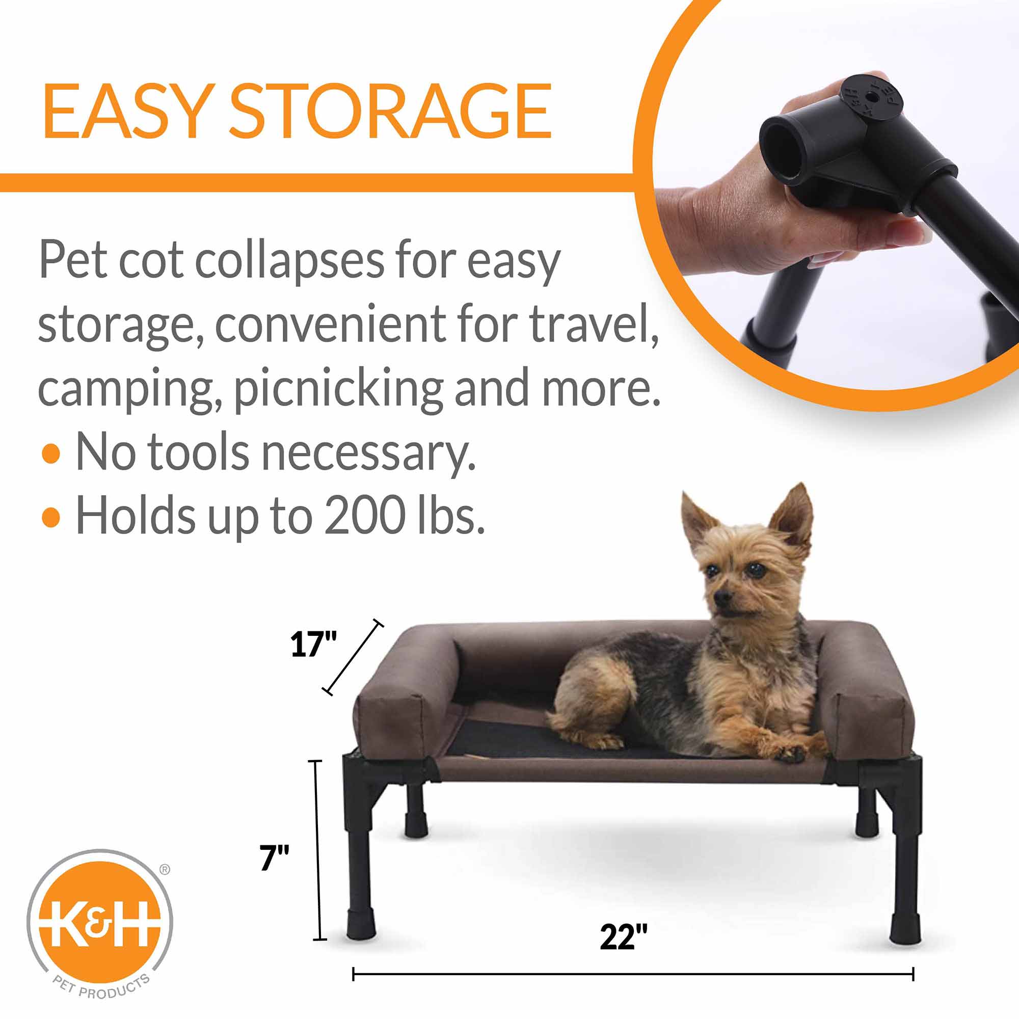 K&H Pet Products Original Bolster Pet Cot Elevated Pet Bed - K&H - Equiluxe Tack