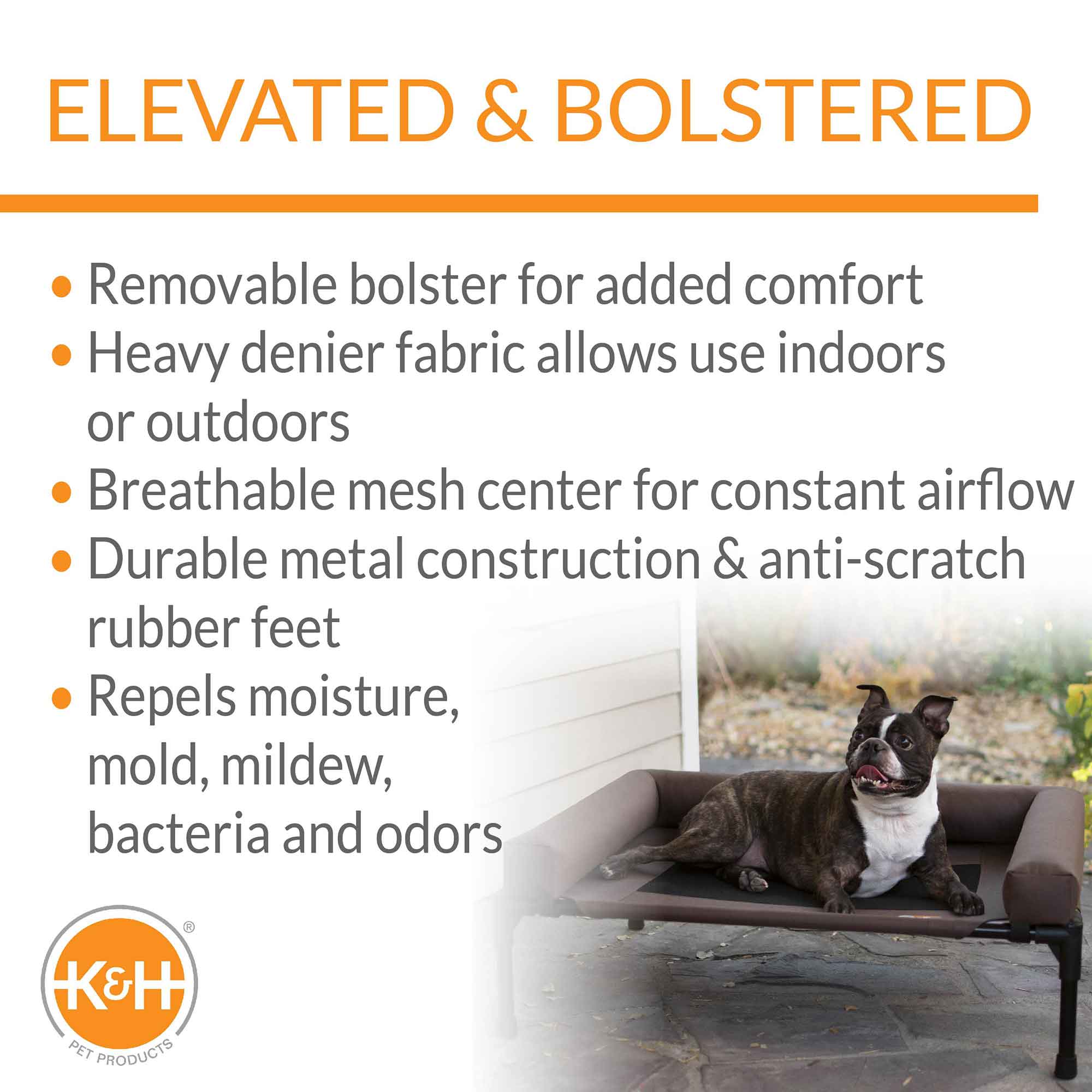 K&H Pet Products Original Bolster Pet Cot Elevated Pet Bed - K&H - Equiluxe Tack