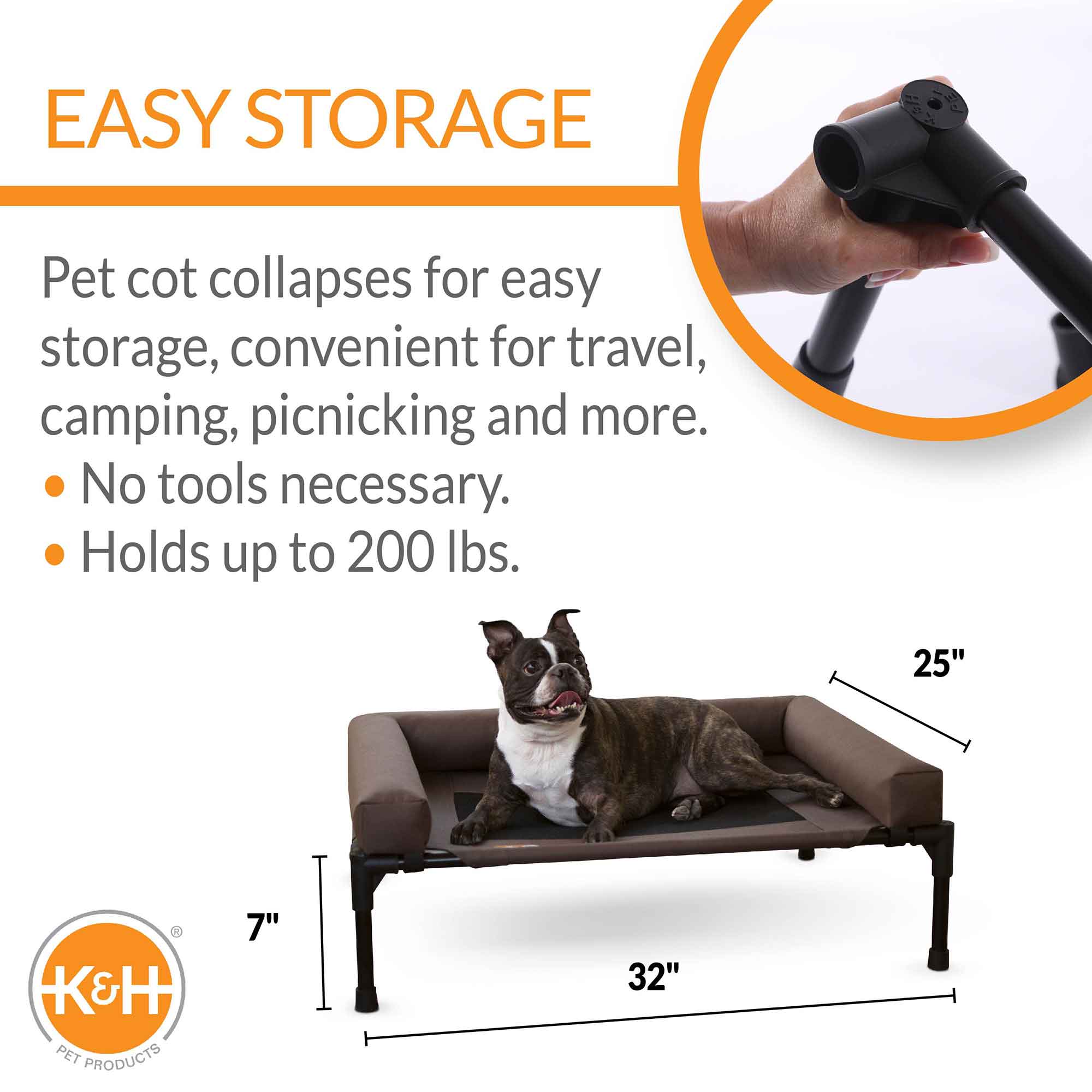 K&H Pet Products Original Bolster Pet Cot Elevated Pet Bed - K&H - Equiluxe Tack