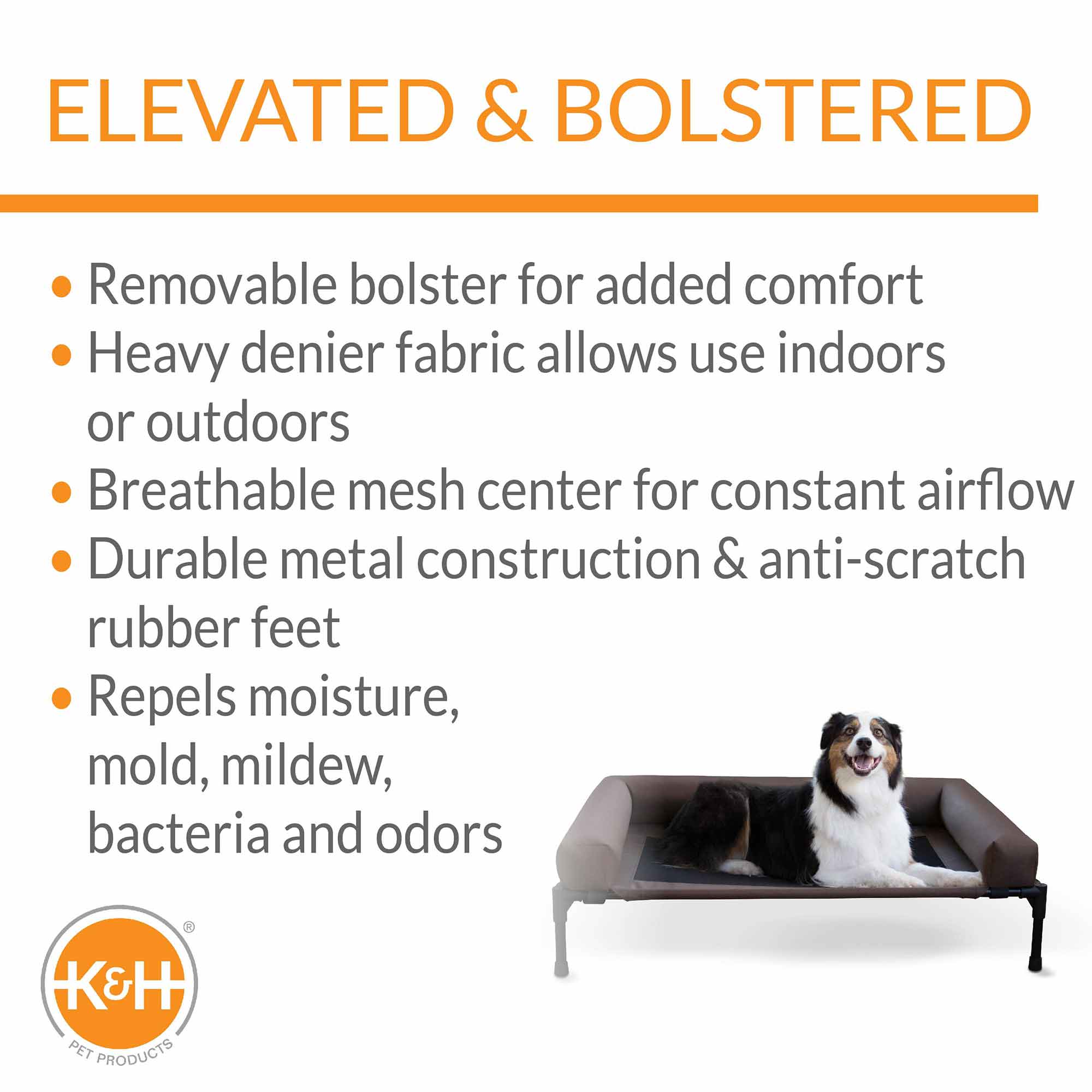 K&H Pet Products Original Bolster Pet Cot Elevated Pet Bed - K&H - Equiluxe Tack
