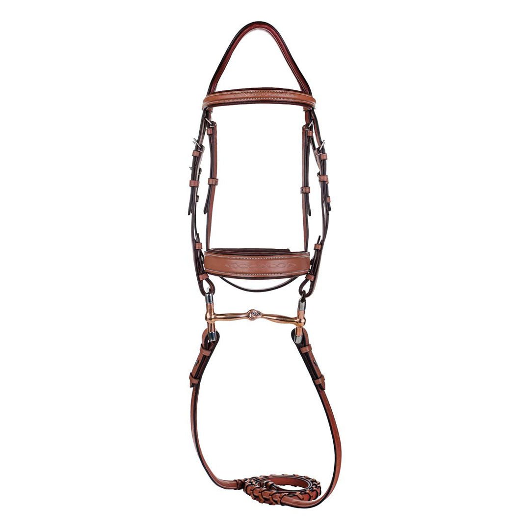 Laureate by Henri de Rivel Fancy Stitched Bridle w/ Wide Caveson and Laced Reins - Henri de Rivel - Equiluxe Tack