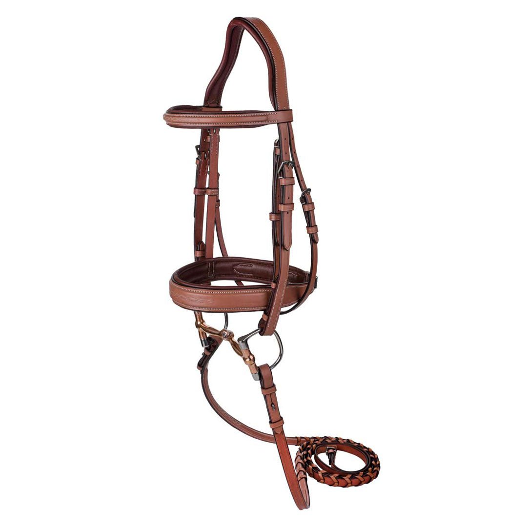 Laureate by Henri de Rivel Fancy Stitched Bridle w/ Wide Caveson and Laced Reins - Henri de Rivel - Equiluxe Tack