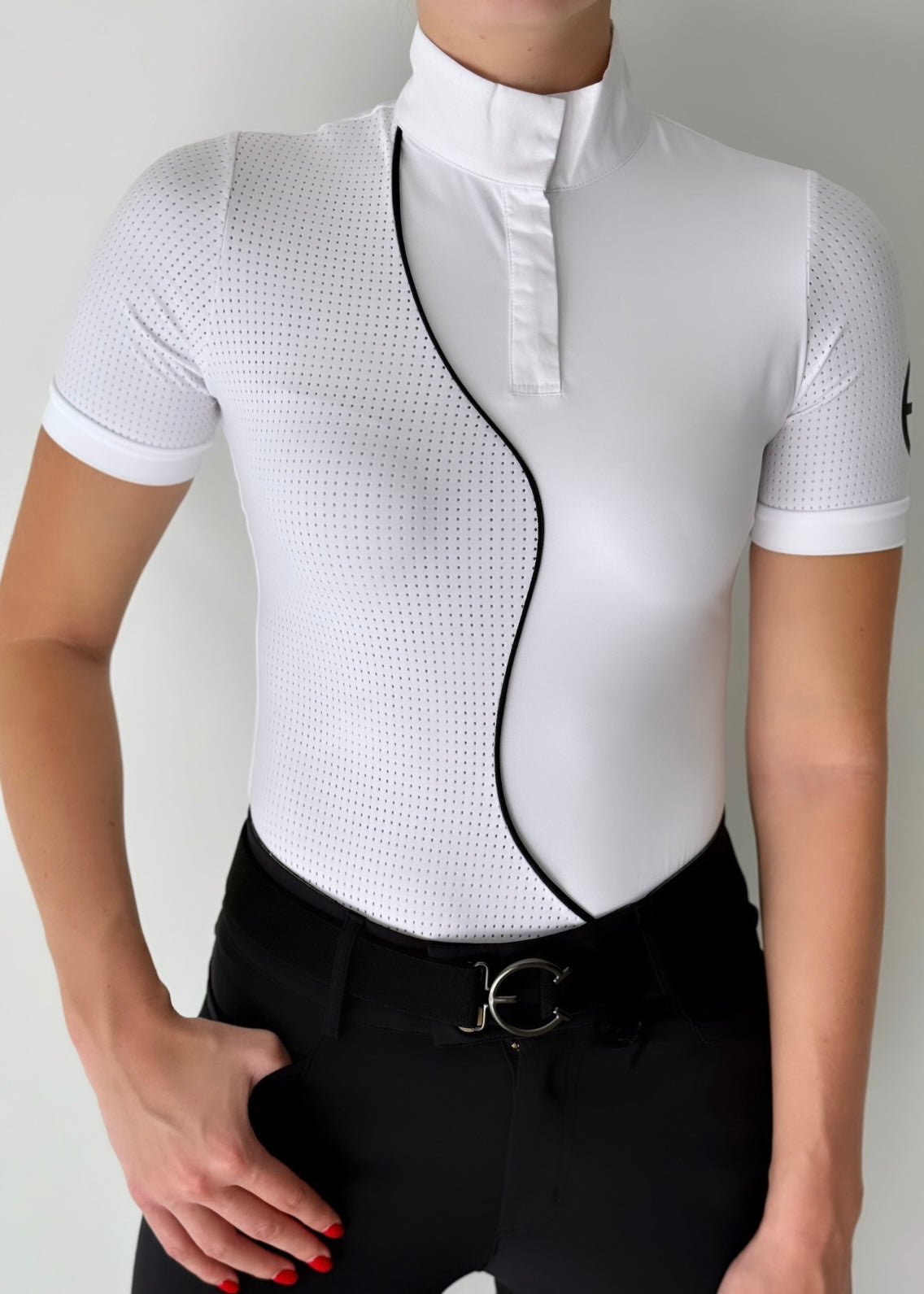 LENNA Short Sleeve Ventilated White Show Shirt - Equestrian Club - Equiluxe Tack