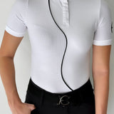 LENNA Short Sleeve Ventilated White Show Shirt - Equestrian Club - Equiluxe Tack