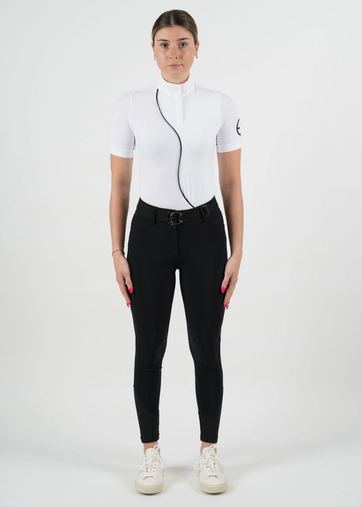 LENNA Short Sleeve Ventilated White Show Shirt - Equestrian Club - Equiluxe Tack