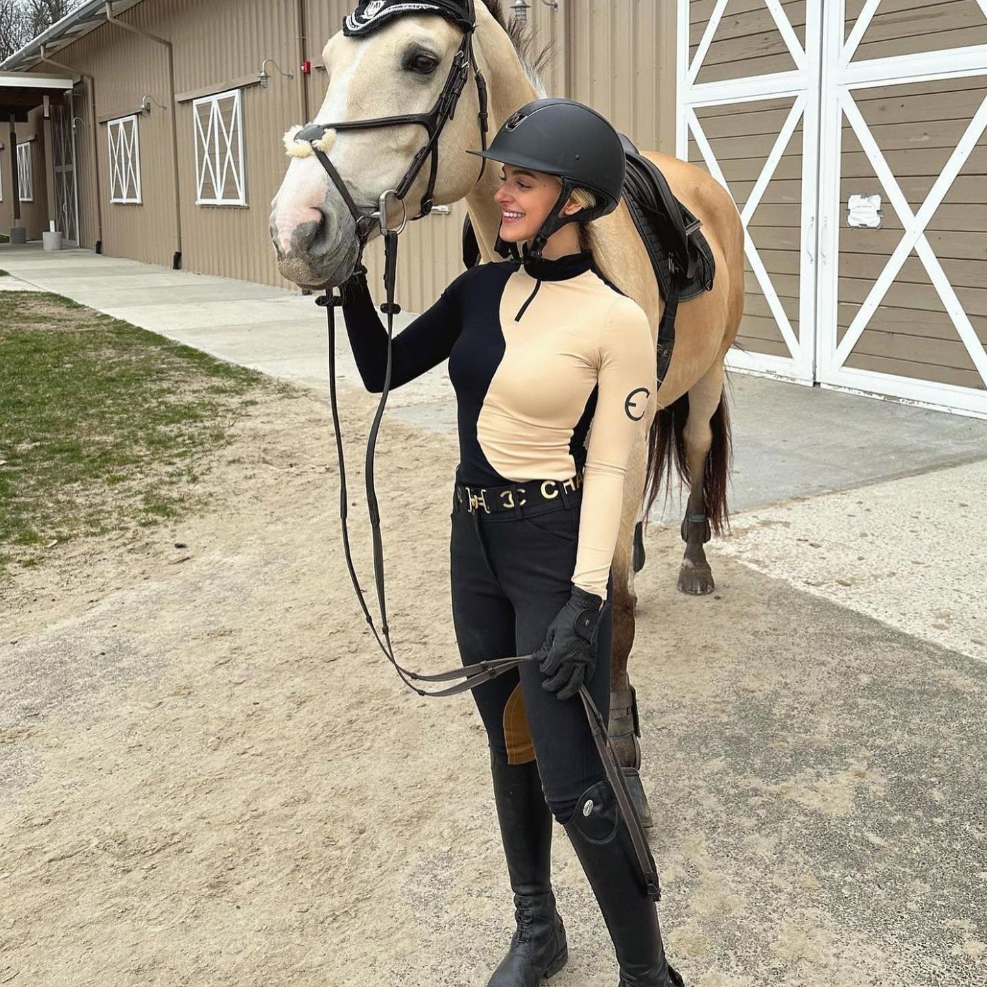 LENNA Training Top Long Sleeve Sunshirt - Beige - Equestrian Club - Equiluxe Tack