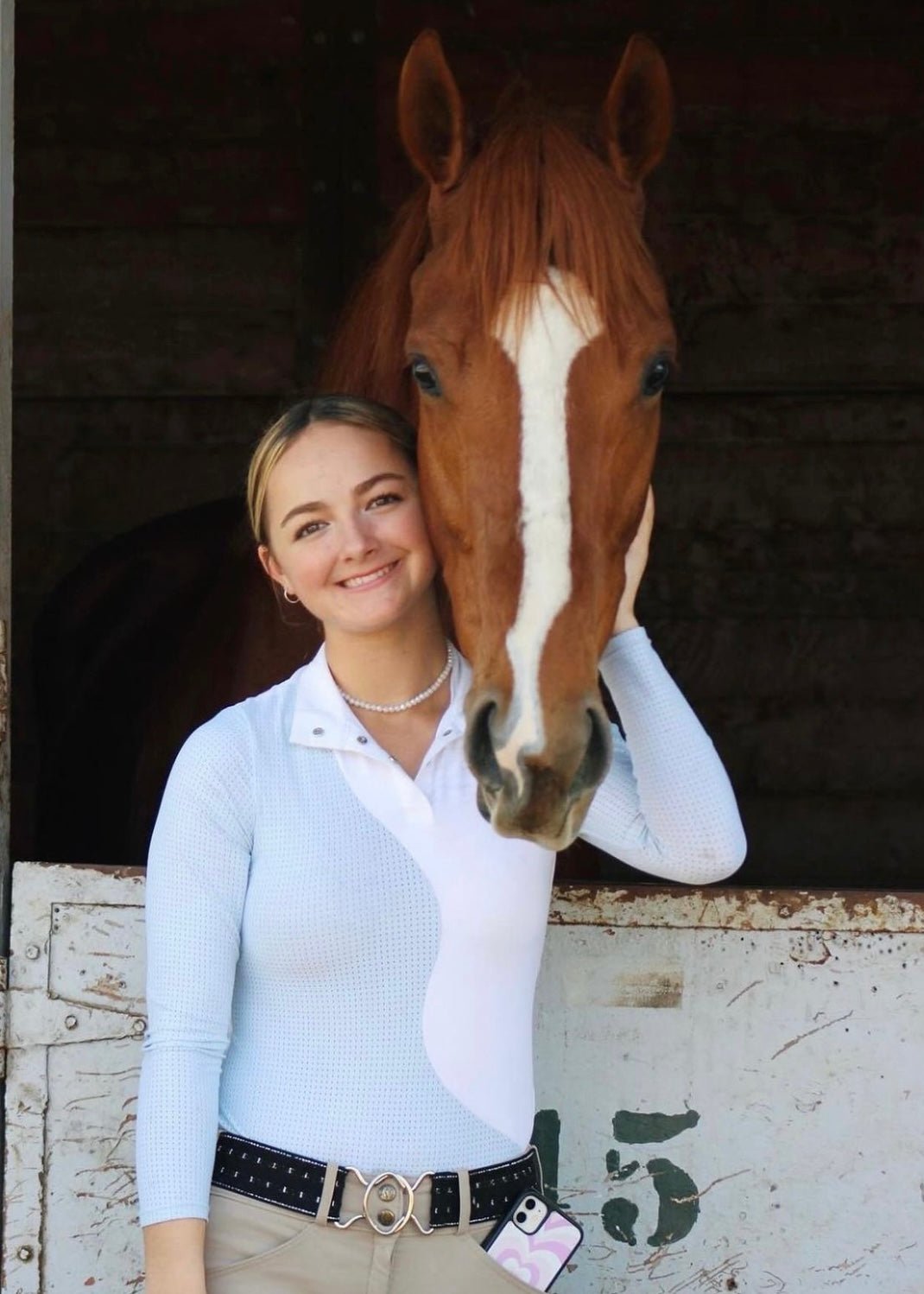 LENNA Ventilated Show Shirt Long Sleeve Sunshirt - Blue - Equestrian Club - Equiluxe Tack